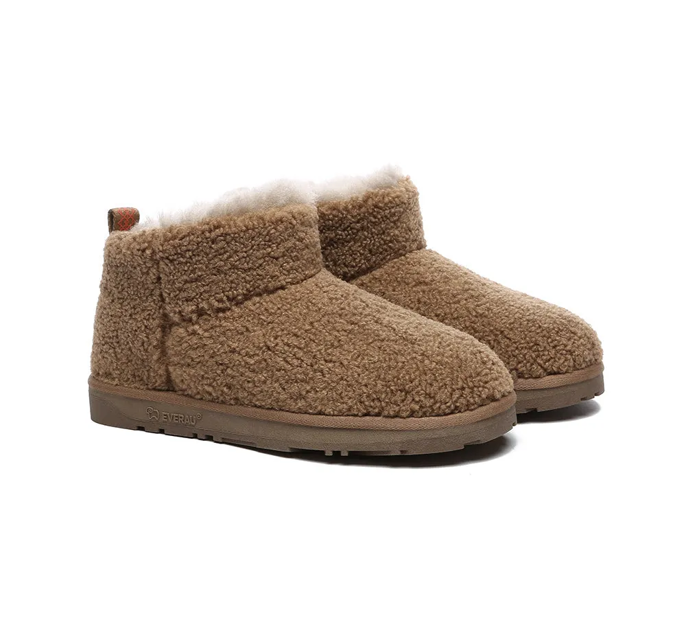 EVERAU® UGG Sheepskin Wool Plush Ankle Boots Ultra Teddycozy
