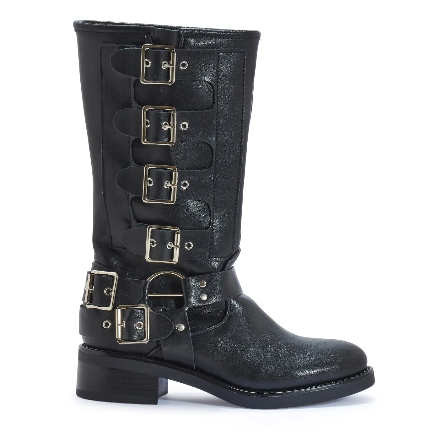 HARLEY1 BUCKLE DETAIL MID CALF BIKER BOOT