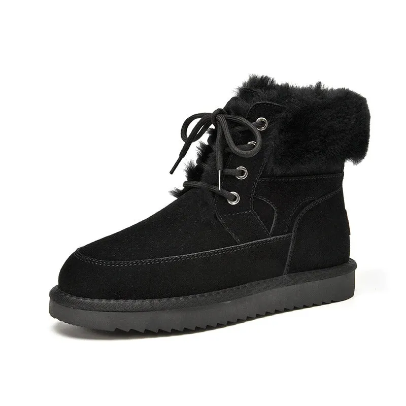 Ultra-warm Plush Fur Winter Lace-Up Snow Boots